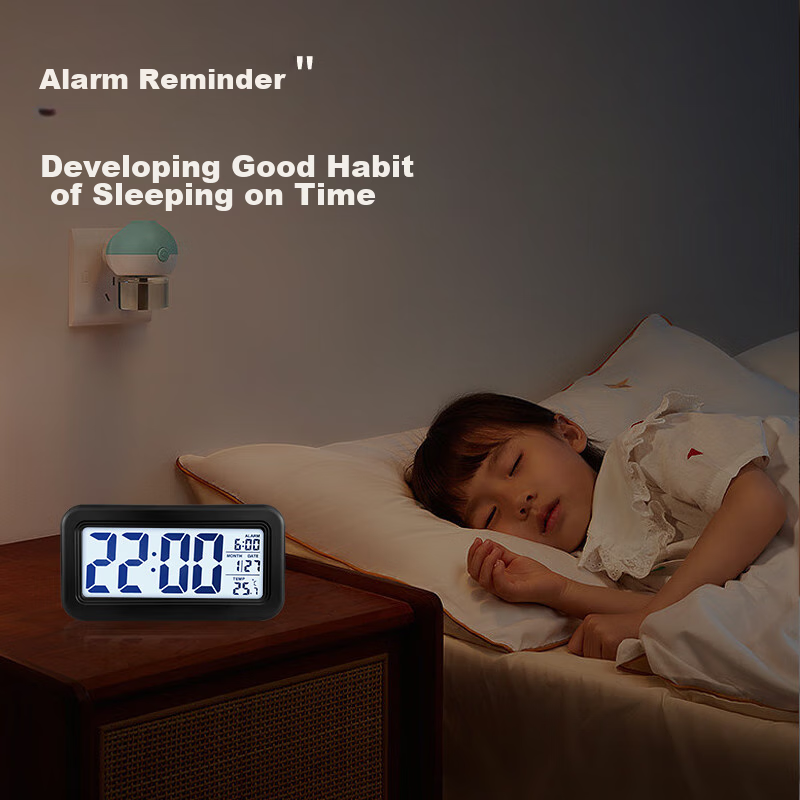 Compas Multifunctional Electronic Student Alarm Clock, Backlit Digital Clock, Ch...