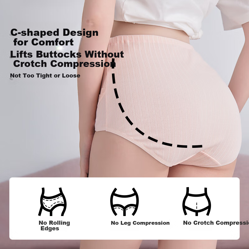 Jingqi (JOYNCLEON) Maternity Underwear, Pure Cotton, Adjustable High-Waist Belly...