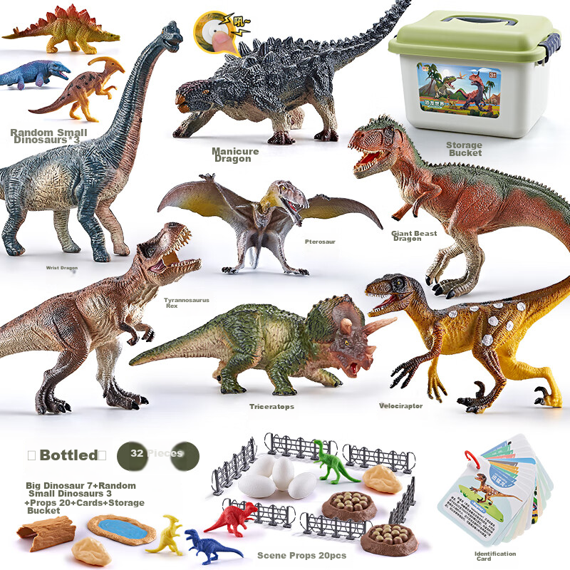 Lebeifudinosaur Toy Set, Children's Realistic Animal Models, Soft Rubber Tyranno...