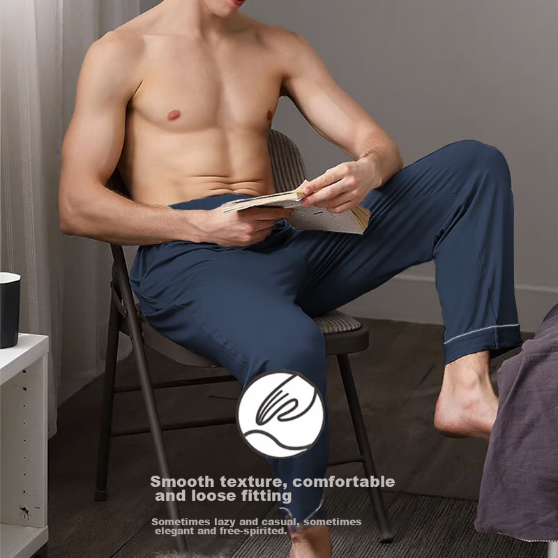 Langsha Men's Cotton Pajama Pants, 7A Antibacterial, Large Size, Sports Casual,...