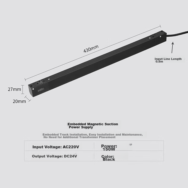 NVC Magnetic Track Light, Recessed LED Spotlight, Living Room Lighting without M...