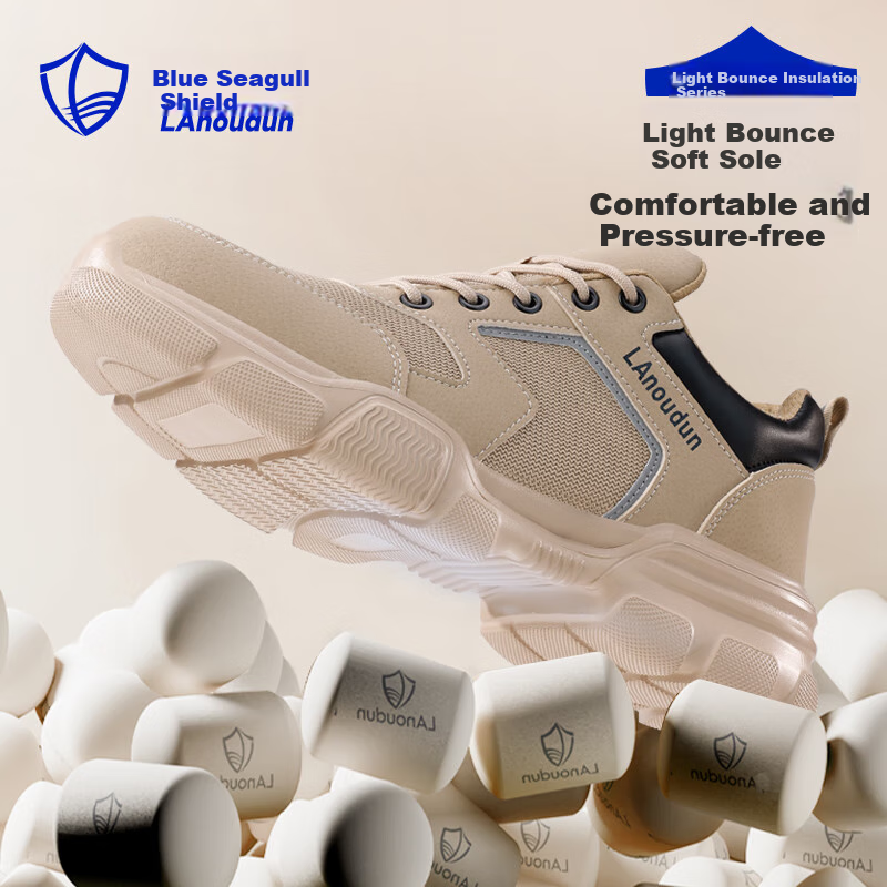 Blue Owl Shield Safety Shoes for Men, Summer Breathable Odor-Resistant Insulated...