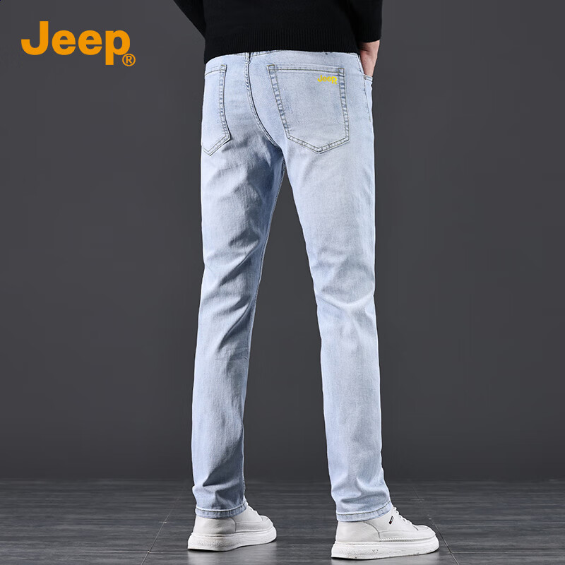 JEEP 2024 Autumn/Winter New Men's Jeans Men's High-end Slim Fit Straight Stretch...