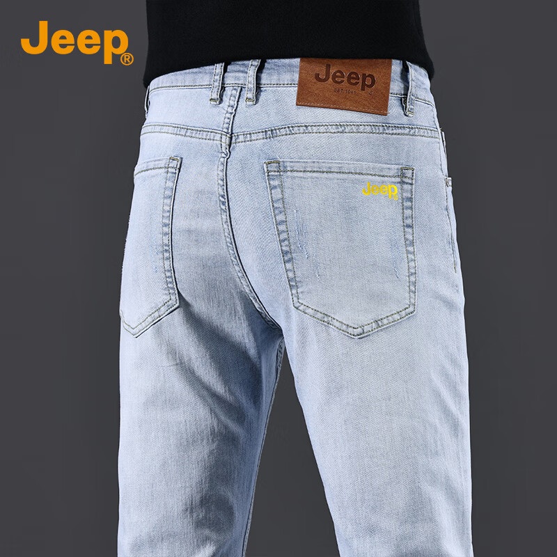 JEEP 2024 Autumn/Winter New Men's Jeans Men's High-end Slim Fit Straight Stretch...