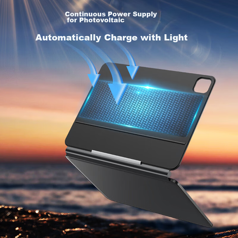 Kushida Compatible with IPad Air 7/6/5/4 Magic Keyboard, Solar-Powered Charging,...