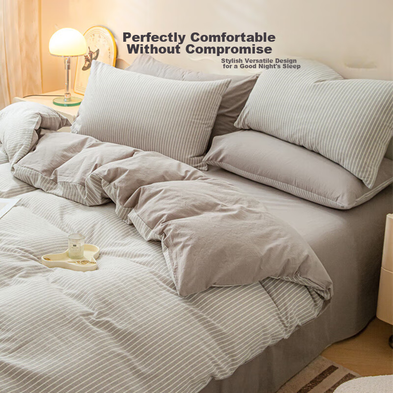 Jiuzhoulubed Four-Piece Bedding Set, Bedding Set Including Bed Sheet, Duvet Cove...