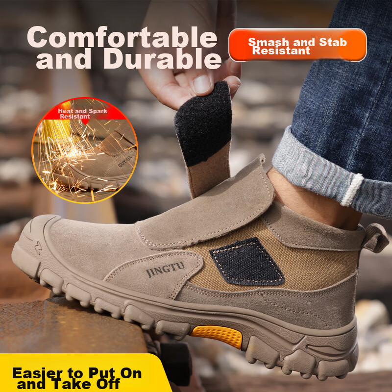Jingtu Welding Safety Shoes for Men, Steel Toe Cap, Puncture-Resistant, Winter W...