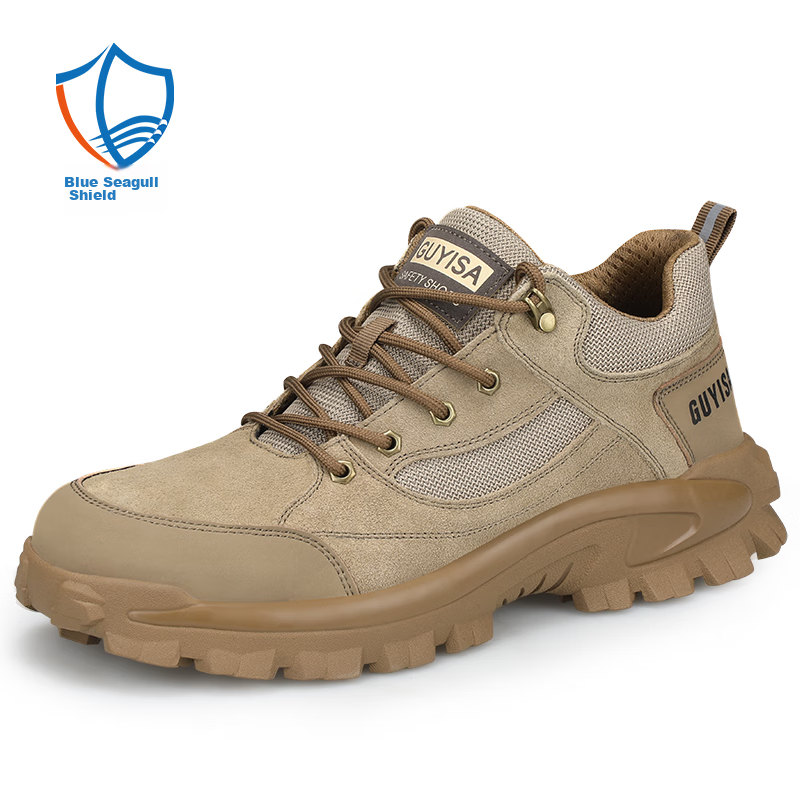 Blue Owl Shield Safety Shoes for Men, Non-Slip, Steel Toe Cap, Puncture-Resistan...