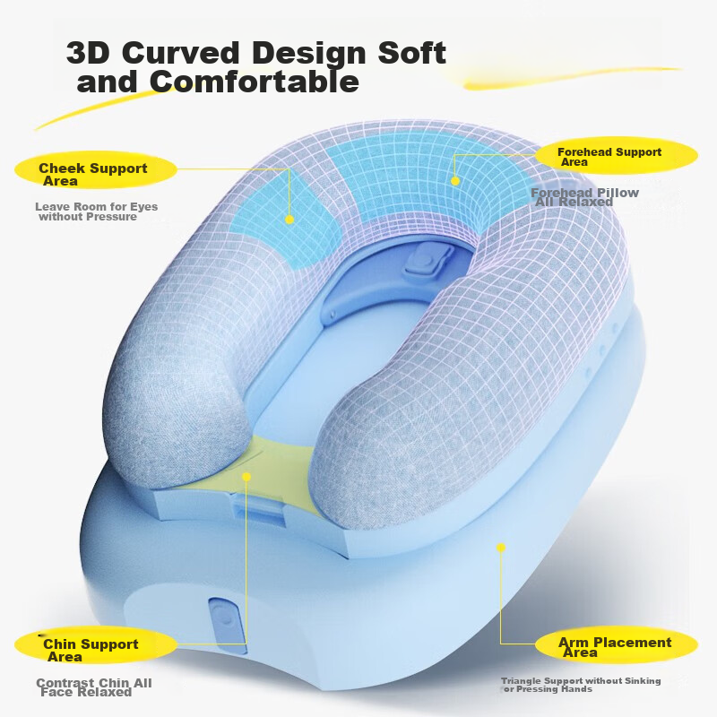 Jingwu Nap Pillow, Elementary School Student Nap Pillow, Nap Aid, Neck Protectio...