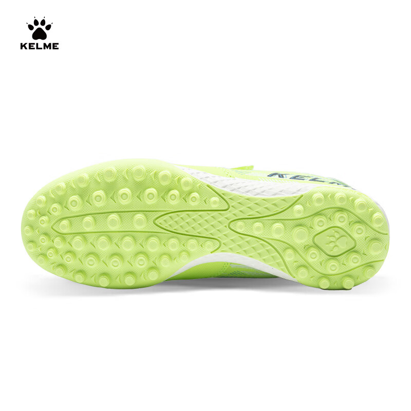 KELME Kids Soccer Shoes TF Turf Cleats Magic Tape Non-Tie Anti-Slip Wear-Resista...