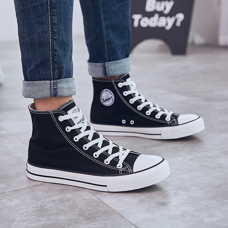 Huili High-Top Canvas Shoes, Versatile Casual Shoes, Breathable Rubber Sole Shoe...
