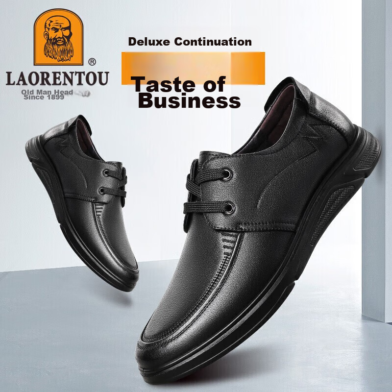LAORENTOU Leather Shoes for Men, Spring And Autumn Business Casual Shoes, Top-Gr...
