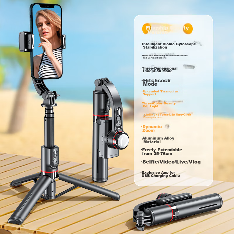 Selfieshow Smartphone Stabilizer, Extendable Selfie Stick, Travel Anti-Shake Tri...