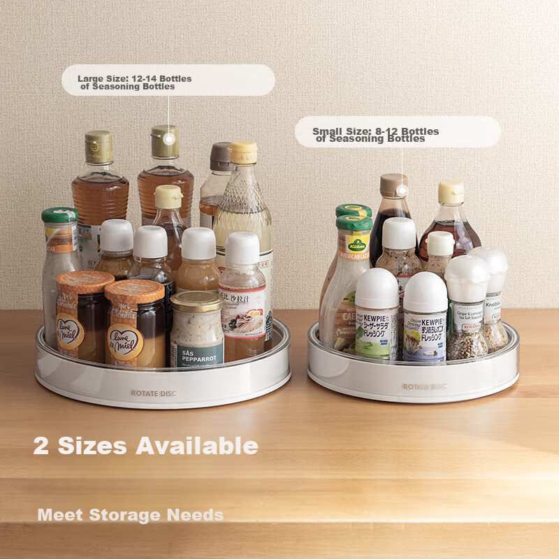 Lazy Corner Rotating Spice Rack Kitchen Storage Rack Seasoning Tray Multi-functi...
