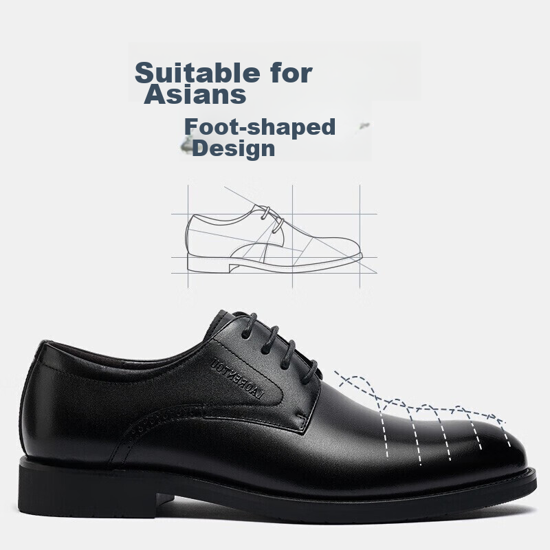 LAORENTOU Men's Leather Shoes, Business Formal Shoes, Top-Grain Cowhide, Breatha...