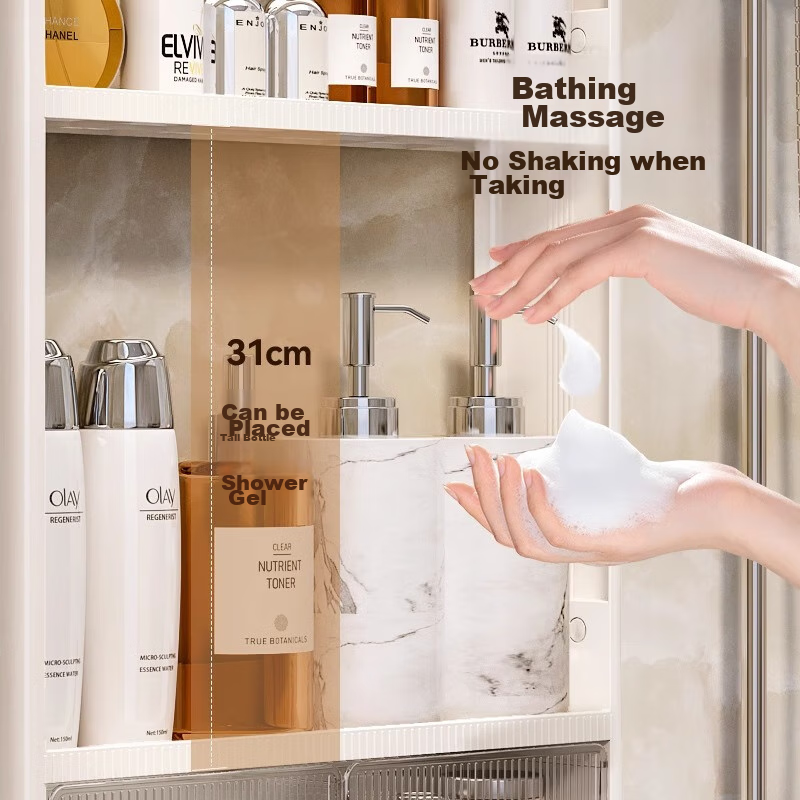 Jiadu Bathroom Storage Rack, No Drilling Required, Wall-Mounted Organizer Shelf,...