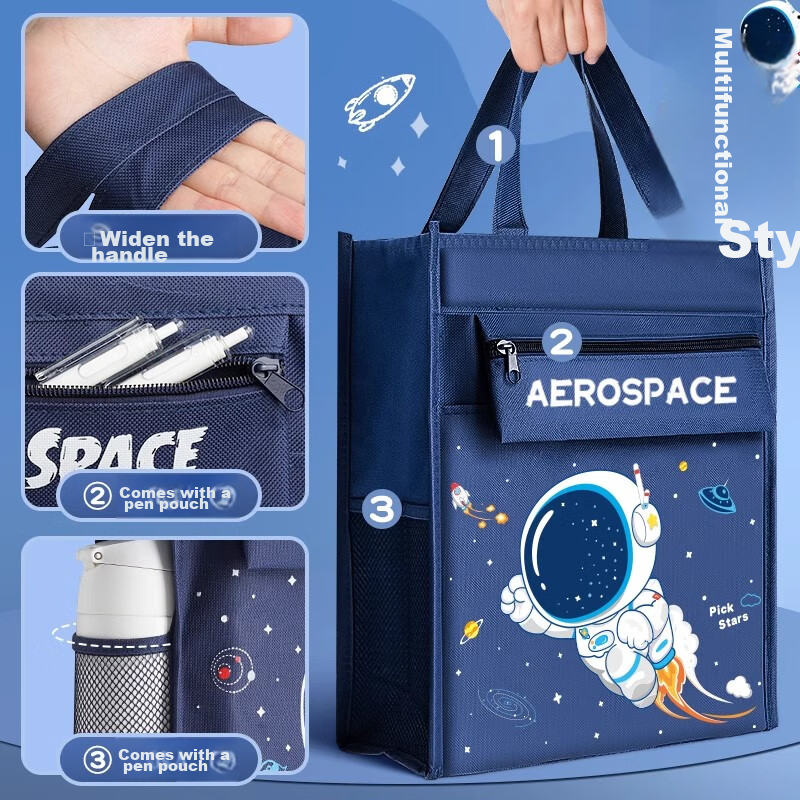 Kuxiaoshuai Tutoring Bag, Student Handbag, Art Bag, Elementary School Student Ch...