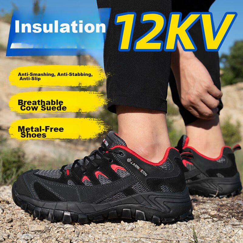 Langmen Safety Shoes for Men with Steel Toe Cap, Anti-Smashing, Puncture-Resista...