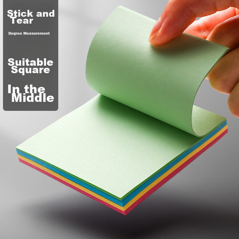 Jinzhi 1000 Sheets (10 Packs), 4 Colors Simple Sticky Notes, 76*76mm Memo Pad, R...