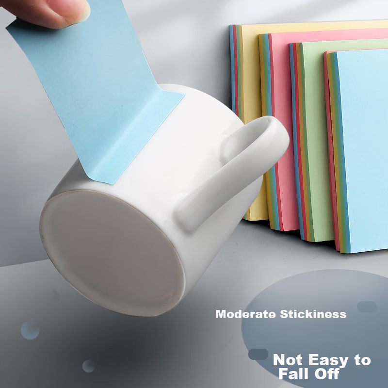 Jinzhi 1000 Sheets (10 Packs), 4 Colors Simple Sticky Notes, 76*76mm Memo Pad, R...