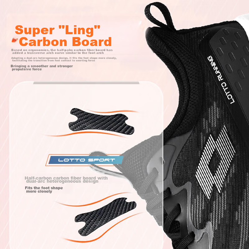 LOTTO Running Shoes for Men, Carbon Plate Shock Absorption, Breathable, Lightwei...