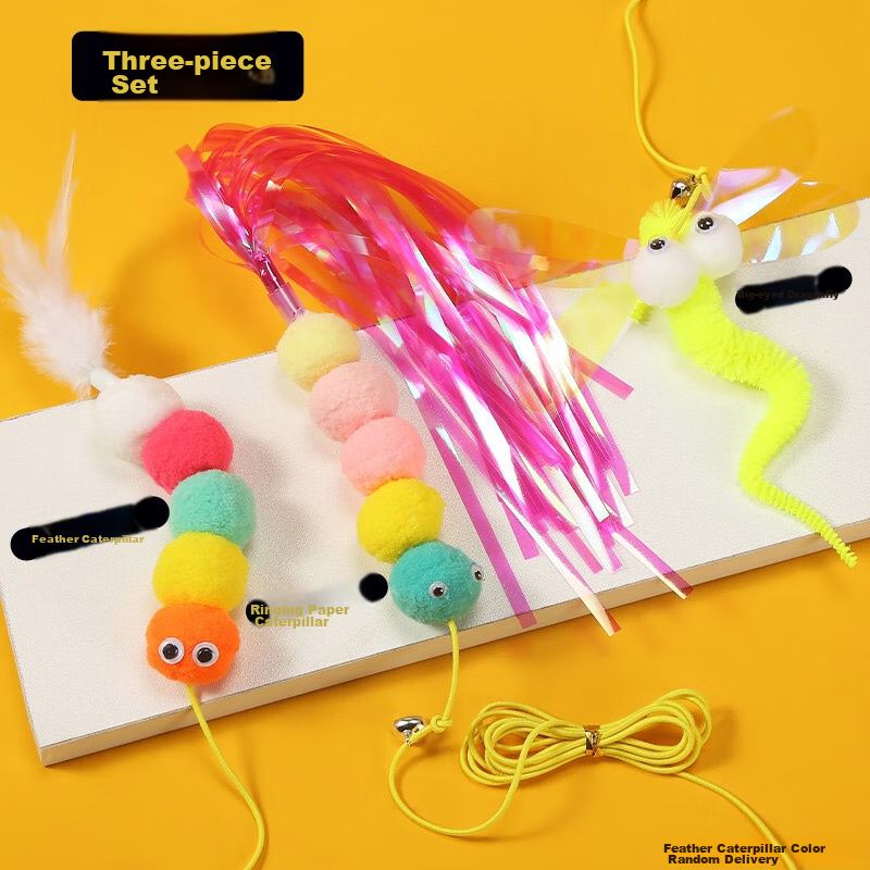 Pilot Cat Toy Self-Entertaining Teaser Wand, Swing, Butterfly, Kitten, Small Cat...