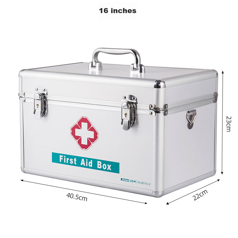 Jinlongxing Aluminum Alloy Home Medicine Box, Small First Aid Kit, Lockable Stor...