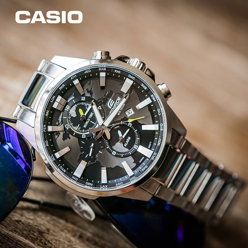 Casio EDIFICE Earth Heart Series Men's Watch with Three Dials, Quartz Movement,...