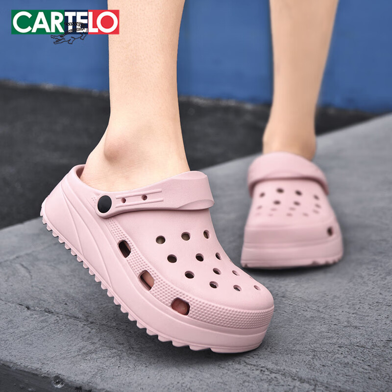 Cartelo Crocodile Perforated Shoes, Women's Sandals, Summer Casual Beach Shoes,...