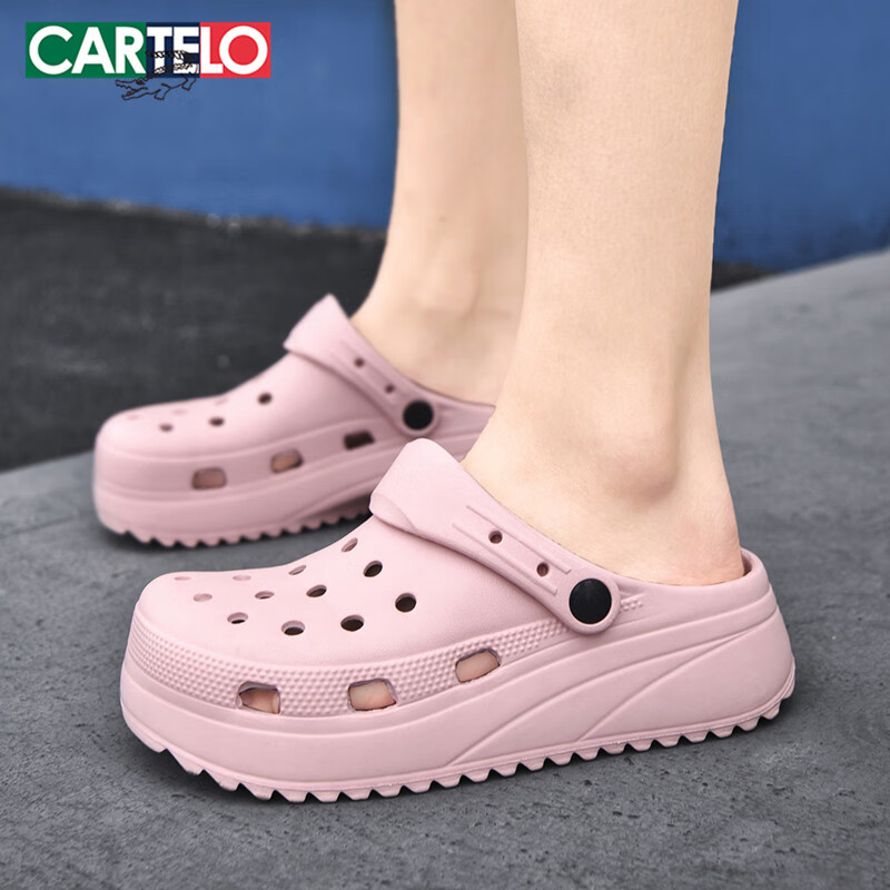 Cartelo Crocodile Perforated Shoes, Women's Sandals, Summer Casual Beach Shoes,...