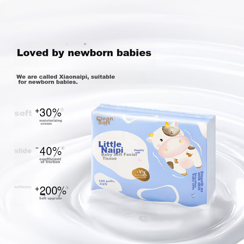 Jierou Lotion Tissue Paper, 3-Ply, 100 Sheets*12 Packs, Cloud-Soft Tissue, Baby...