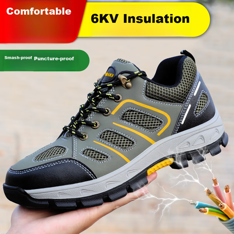 Jingtu Safety Shoes for Men, 6KV Insulated, Steel Toe, Puncture-Resistant, Elect...