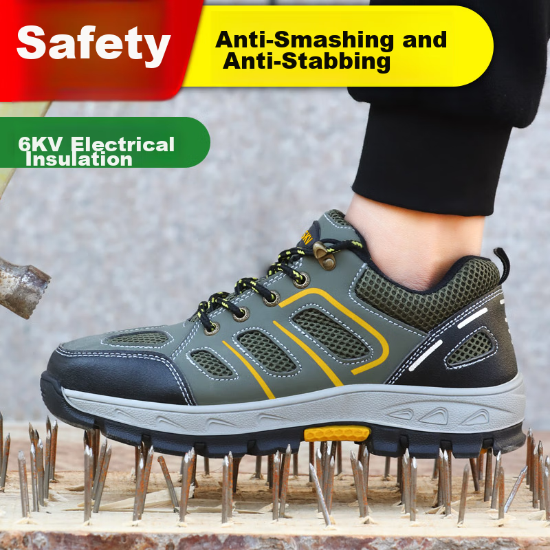 Jingtu Safety Shoes for Men, 6KV Insulated, Steel Toe, Puncture-Resistant, Elect...