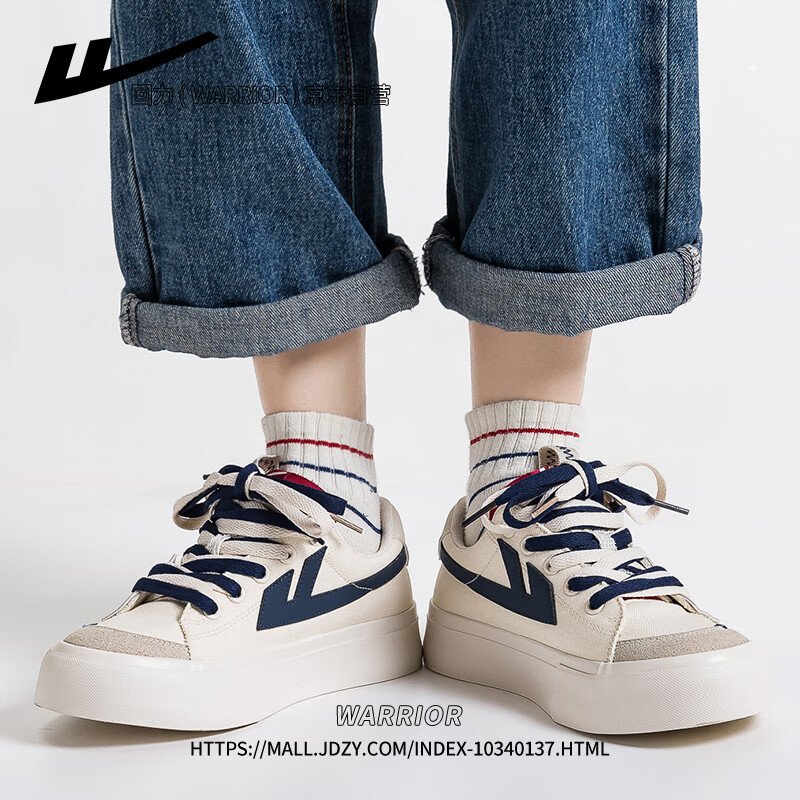 Warrior Women's Canvas Shoes 2025 Spring New Thick-soled Casual Shoes Women's Be...