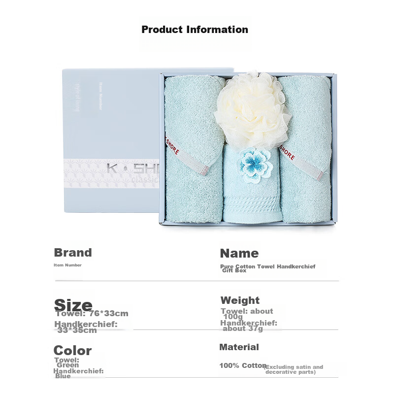 Jinhao Towel Gift Set, 3A Antibacterial Pure Cotton Wedding Gift, Embroidered Ab...