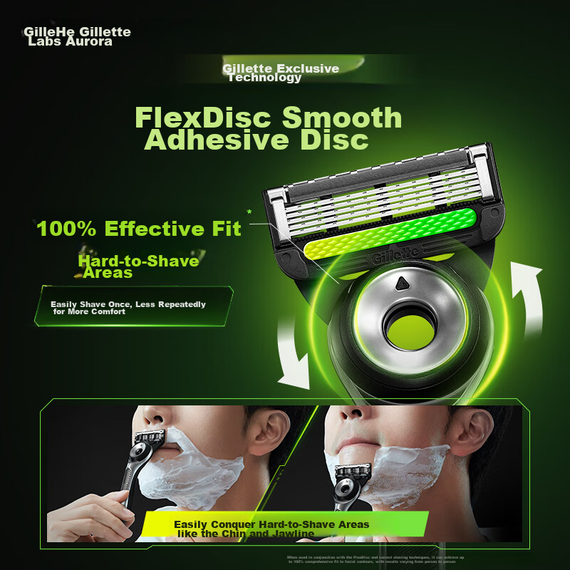 Gillette Manual Razor, Aurora Blade, 1 Handle with 4 Blades, 5-Layer Blades, Man...