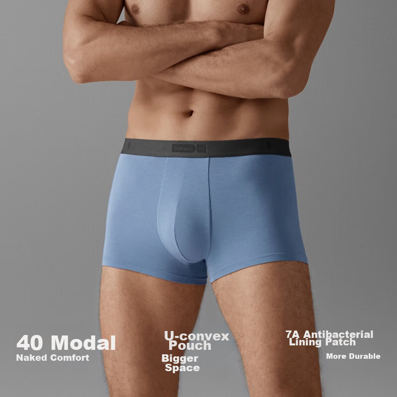 Jiaonei Yinpi 301P Modal Ice Silk Underwear for Men, 7A Antibacterial Seamless B...