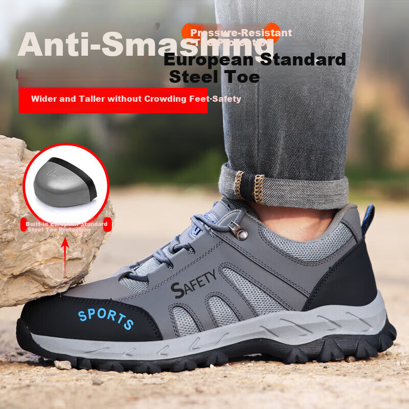 Jingtu Men's Steel Toe Safety Work Shoes E2135F-J Size 40