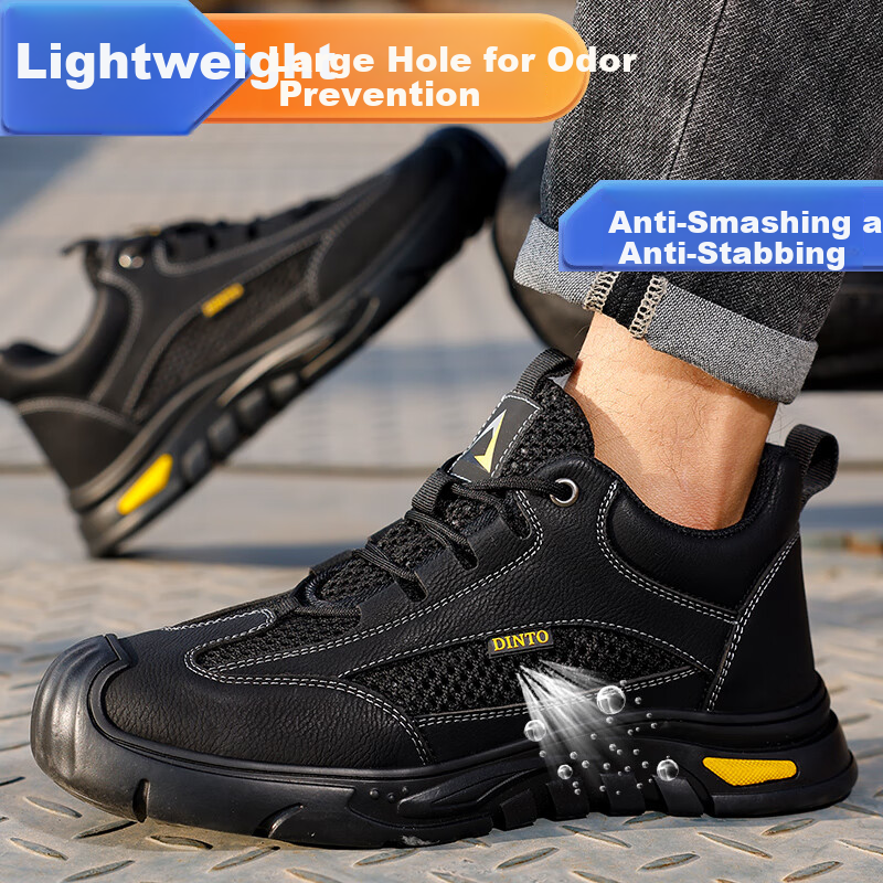 Jingtu Men's Steel Toe Safety Shoes Anti-Smashing Anti-Piercing Anti-Slip Wear-R...