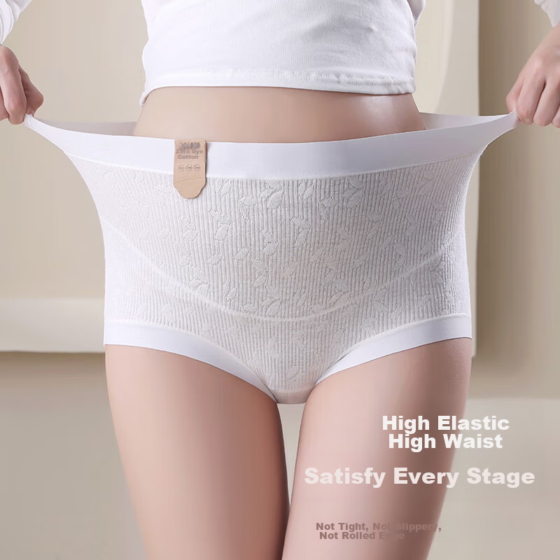 Langsha Maternity Underwear for Women, High-Waisted, Belly Support, Cotton 7A An...