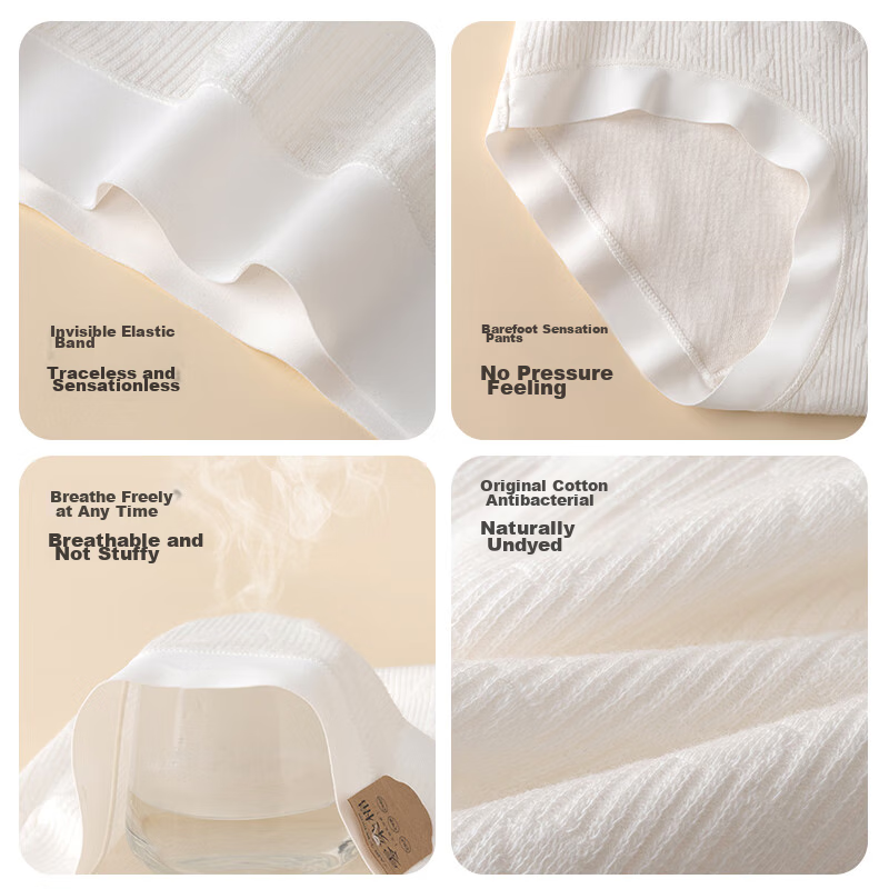 Langsha Maternity Underwear for Women, High-Waisted, Belly Support, Cotton 7A An...