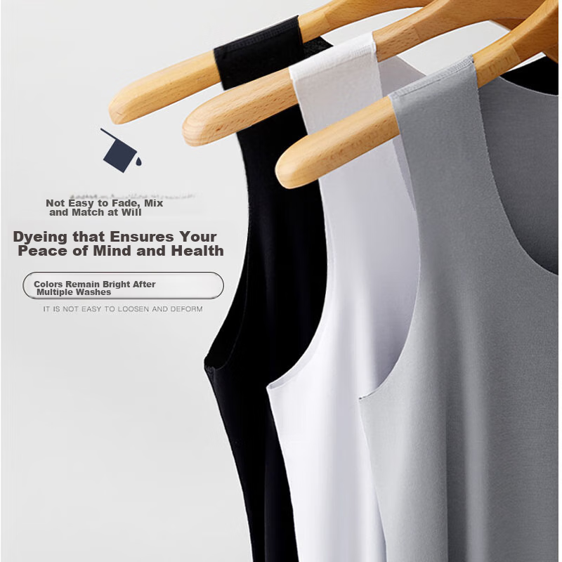 LangSha Men's Tank Top, Summer Ice Silk Thin Style, 7A Grade Antibacterial Seaml...