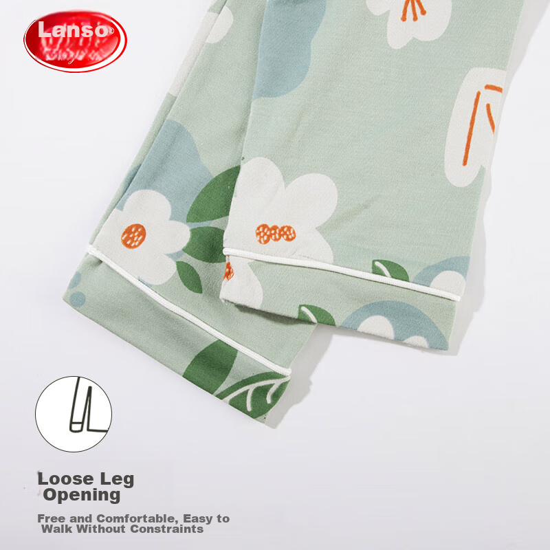 Langsha Children's Pajamas, Girls' All-Season Thin Pure Cotton Lapel Loungewear,...