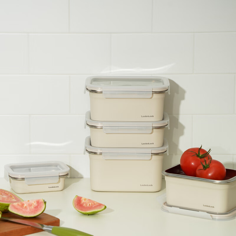 LOCK&LOCK Stainless Steel Food Storage Container, Airtight Refrigerator Kitchen...