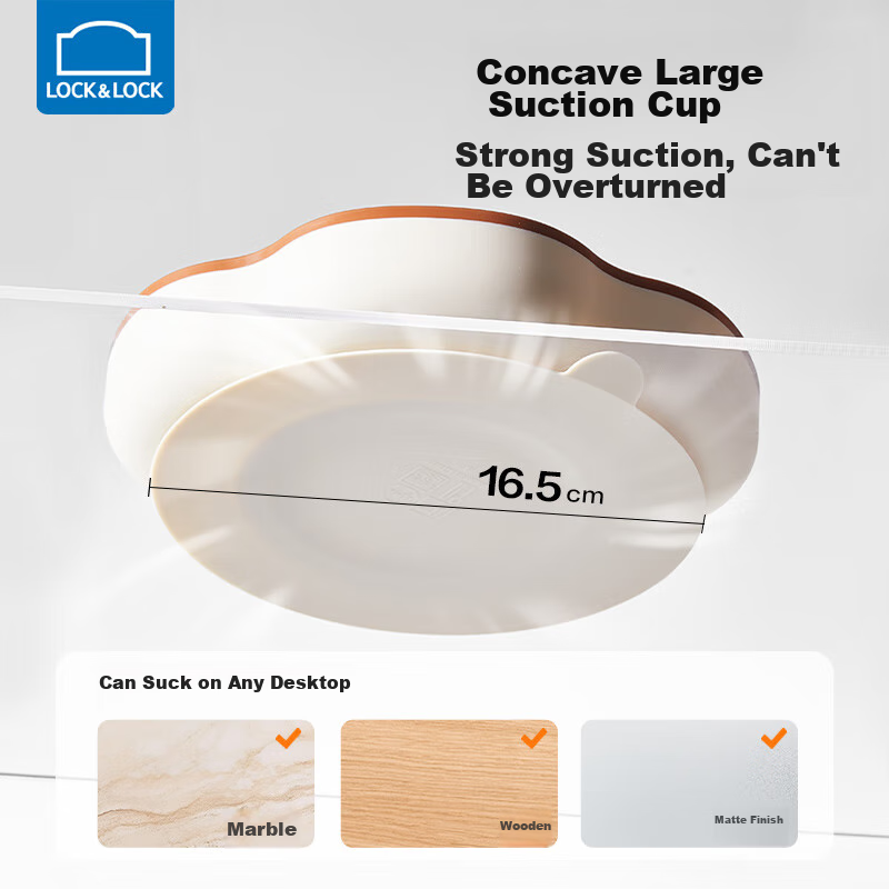 Locknlock Baby Divided Plate, Infant Suction Cup Plate, Integrated Feeding Tray...