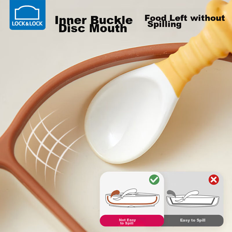 Locknlock Baby Divided Plate, Infant Suction Cup Plate, Integrated Feeding Tray...