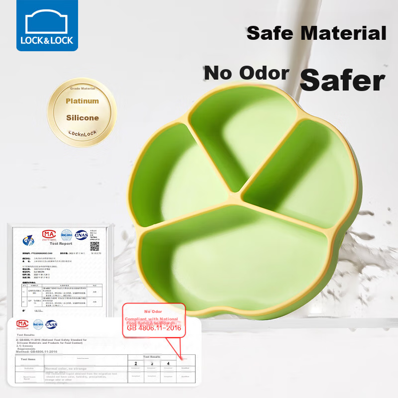 Locknlock Baby Divided Plate, Infant Suction Cup Plate, Integrated Feeding Tray...