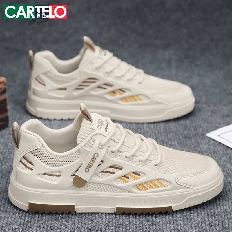 CARTELO Men's Shoes Spring/Summer 2025 Explosive Flyknit Mesh Casual Shoes Men's...