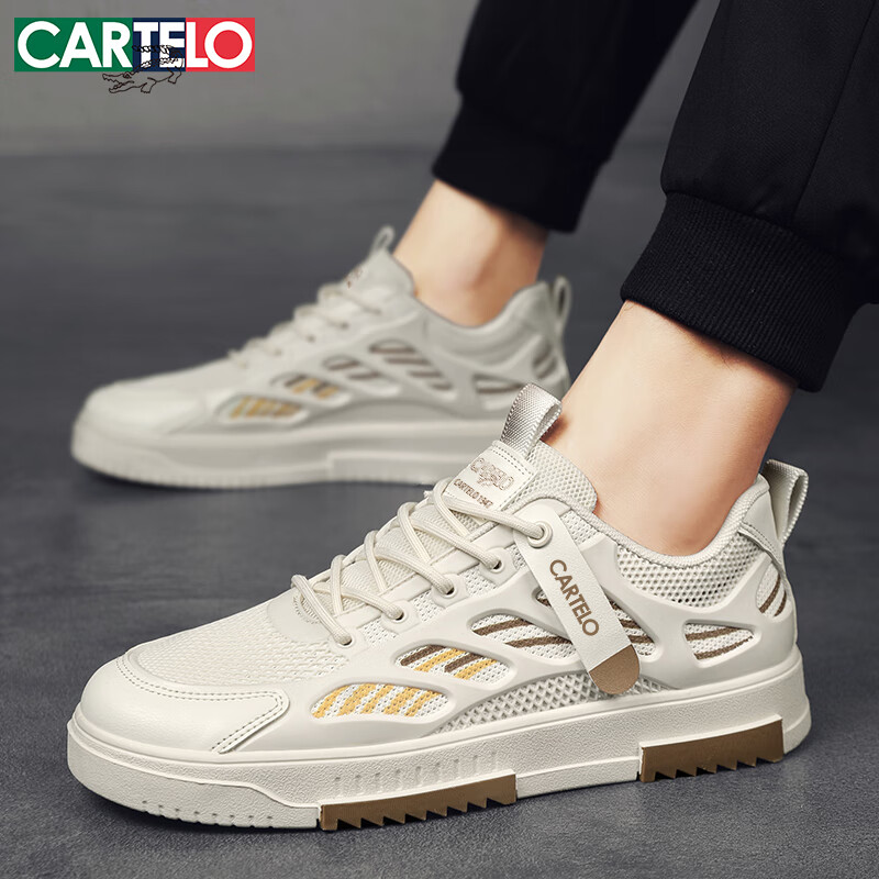 CARTELO Men's Shoes Spring/Summer 2025 Explosive Flyknit Mesh Casual Shoes Men's...