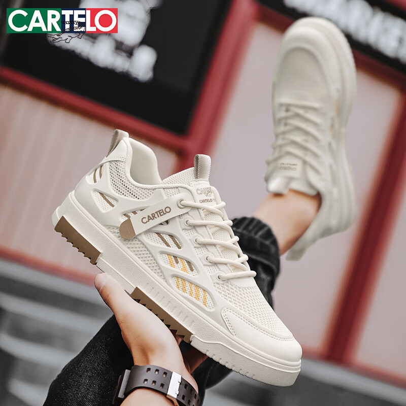 CARTELO Men's Shoes Spring/Summer 2025 Explosive Flyknit Mesh Casual Shoes Men's...